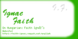 ignac faith business card